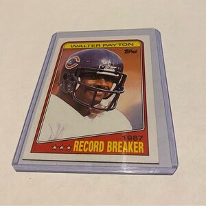 Walter Payton Topps 1987 Record Breaker 1988 Football Card # 5 Vintage HOF